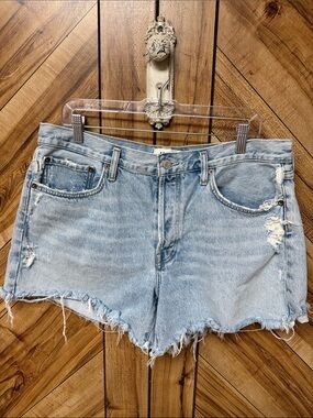 Agolde Light Wash Distressed Women’s Denim Shorts Size 32
